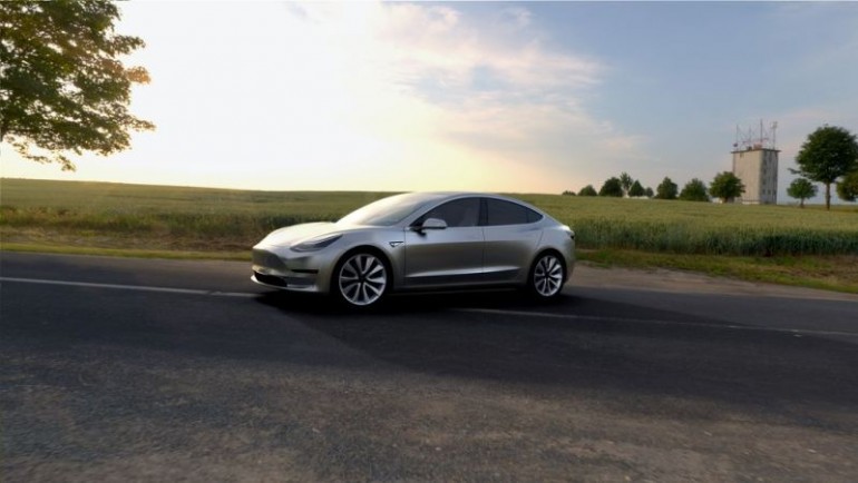 Tesla Model 3 pierwszy zarys auta